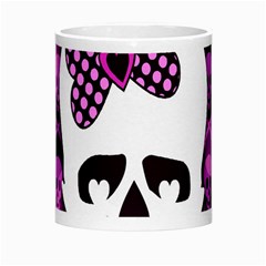 Pink Polka Dot Bow Skull Morph Mug from ArtsNow.com Center