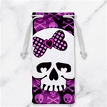 Pink Polka Dot Bow Skull Jewelry Bag