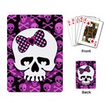 Pink Polka Dot Bow Skull Playing Cards Single Design (Rectangle)