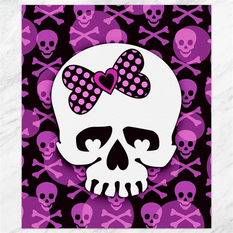 Pink Polka Dot Bow Skull Canvas 8  x 10  from ArtsNow.com 8.15 x9.66  Canvas - 1