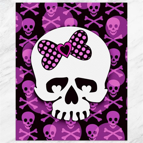 Pink Polka Dot Bow Skull Canvas 16  x 20  from ArtsNow.com 15.75 x19.29  Canvas - 1
