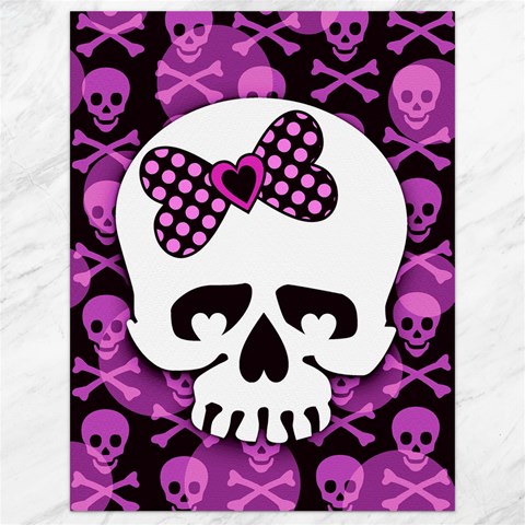 Pink Polka Dot Bow Skull Canvas 18  x 24  from ArtsNow.com 17.8 x23.08  Canvas - 1
