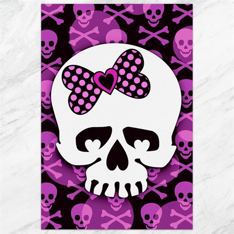 Pink Polka Dot Bow Skull Canvas 24  x 36  from ArtsNow.com 23.35 x34.74  Canvas - 1
