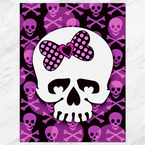 Pink Polka Dot Bow Skull Canvas 36  x 48  from ArtsNow.com 35.26 x46.15  Canvas - 1