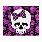 Pink Polka Dot Bow Skull Small Glasses Cloth (2 Sides)