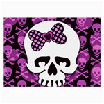 Pink Polka Dot Bow Skull Large Glasses Cloth