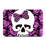 Pink Polka Dot Bow Skull Plate Mat