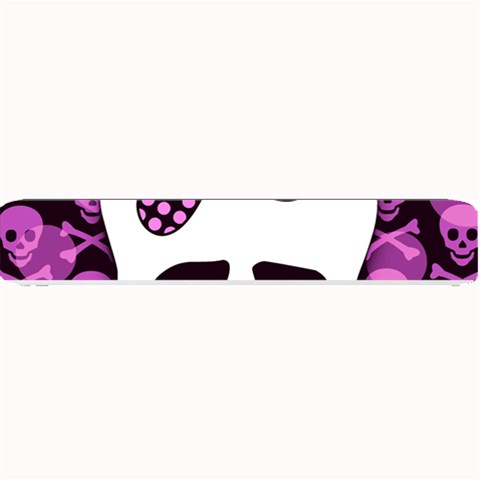 Pink Polka Dot Bow Skull Small Bar Mat from ArtsNow.com 24 x4  Bar Mat