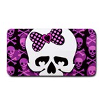 Pink Polka Dot Bow Skull Medium Bar Mat