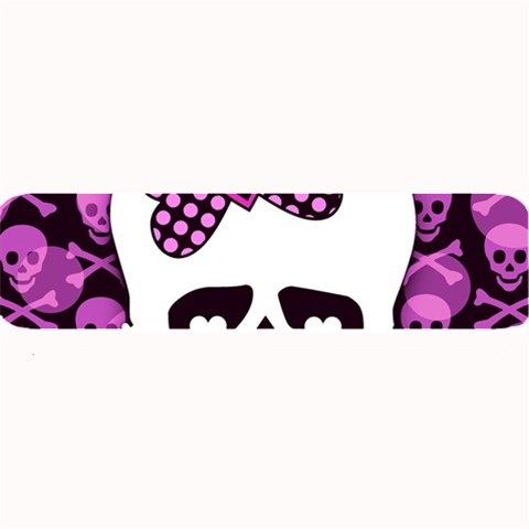 Pink Polka Dot Bow Skull Large Bar Mat from ArtsNow.com 32 x8.5  Bar Mat
