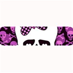 Pink Polka Dot Bow Skull Large Bar Mat