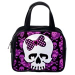 Pink Polka Dot Bow Skull Classic Handbag (One Side)