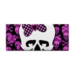 Pink Polka Dot Bow Skull Hand Towel