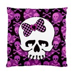 Pink Polka Dot Bow Skull Standard Cushion Case (One Side)