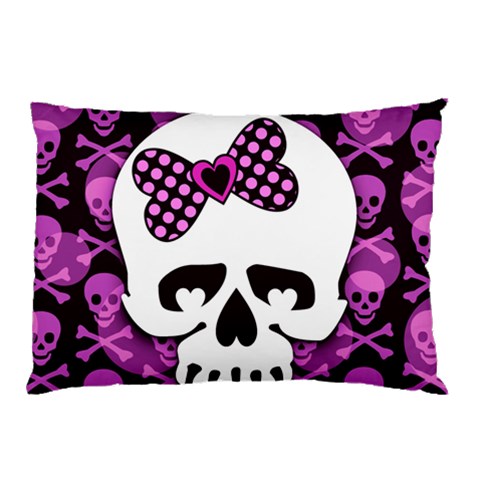 Pink Polka Dot Bow Skull Pillow Case from ArtsNow.com 26.62 x18.9  Pillow Case