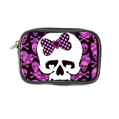 Pink Polka Dot Bow Skull Coin Purse from ArtsNow.com Front