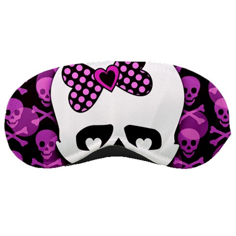 Pink Polka Dot Bow Skull Sleeping Mask from ArtsNow.com Front