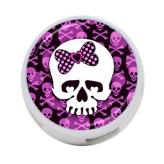 Pink Polka Dot Bow Skull 4 Front