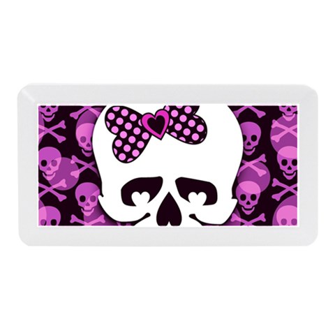 Pink Polka Dot Bow Skull Memory Card Reader (Mini) from ArtsNow.com Front