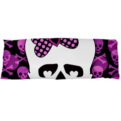 Pink Polka Dot Bow Skull Body Pillow Case Dakimakura (Two Sides) from ArtsNow.com Front