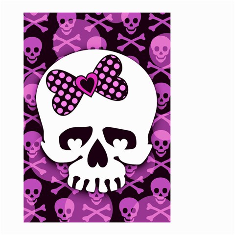 Pink Polka Dot Bow Skull Large Garden Flag (Two Sides) from ArtsNow.com Front