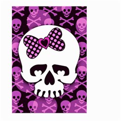 Pink Polka Dot Bow Skull Large Garden Flag (Two Sides) from ArtsNow.com Front