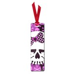 Pink Polka Dot Bow Skull Small Book Mark