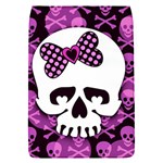 Pink Polka Dot Bow Skull Removable Flap Cover (S)