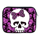Pink Polka Dot Bow Skull Apple iPad Zipper Case