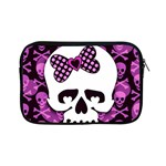Pink Polka Dot Bow Skull Apple iPad Mini Zipper Case