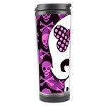 Pink Polka Dot Bow Skull Travel Tumbler