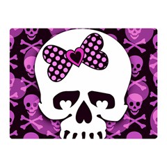 Pink Polka Dot Bow Skull Double Sided Flano Blanket (Mini) from ArtsNow.com 35 x27  Blanket Front