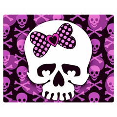 Pink Polka Dot Bow Skull Double Sided Flano Blanket (Medium) from ArtsNow.com 60 x50  Blanket Front