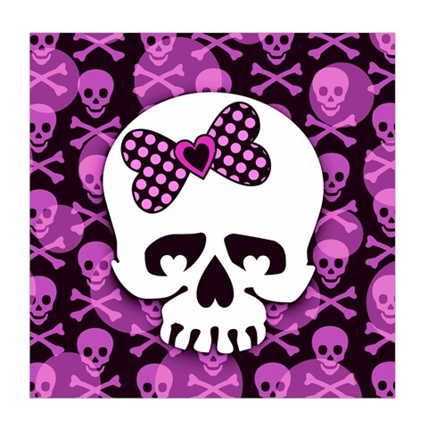 Pink Polka Dot Bow Skull Duvet Cover (Queen Size) from ArtsNow.com Front