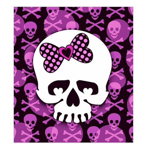 Pink Polka Dot Bow Skull Duvet Cover (King Size) from ArtsNow.com Duvet Quilt