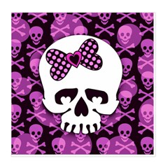 Pink Polka Dot Bow Skull Duvet Cover Double Side (Queen Size) from ArtsNow.com Front