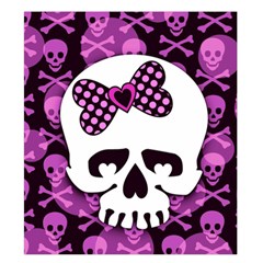 Pink Polka Dot Bow Skull Duvet Cover Double Side (King Size) from ArtsNow.com Front