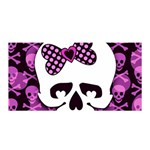 Pink Polka Dot Bow Skull Satin Wrap