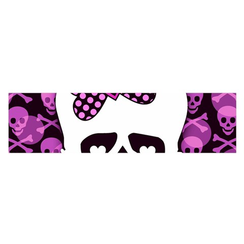 Pink Polka Dot Bow Skull Satin Scarf (Oblong) from ArtsNow.com Front