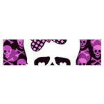 Pink Polka Dot Bow Skull Satin Scarf (Oblong)