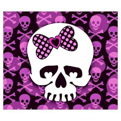 Pink Polka Dot Bow Skull Zipper Large Tote Bag from ArtsNow.com Front