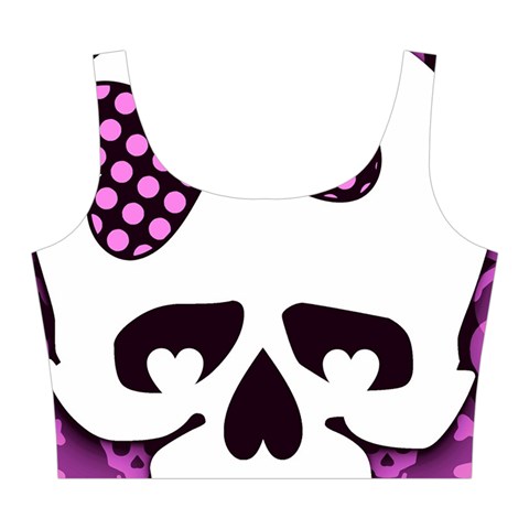 Pink Polka Dot Bow Skull Midi Sleeveless Dress from ArtsNow.com Top Front