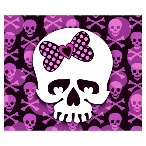 Pink Polka Dot Bow Skull Medium Tote Bag from ArtsNow.com Front