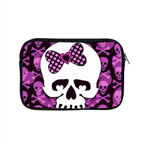 Pink Polka Dot Bow Skull Apple MacBook Pro 15  Zipper Case from ArtsNow.com Front