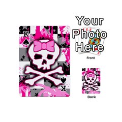 King Pink Skull Scene Girl Playing Cards 54 Designs (Mini) from ArtsNow.com Front - SpadeK