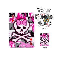 Pink Skull Scene Girl Playing Cards 54 Designs (Mini) from ArtsNow.com Front - Diamond5