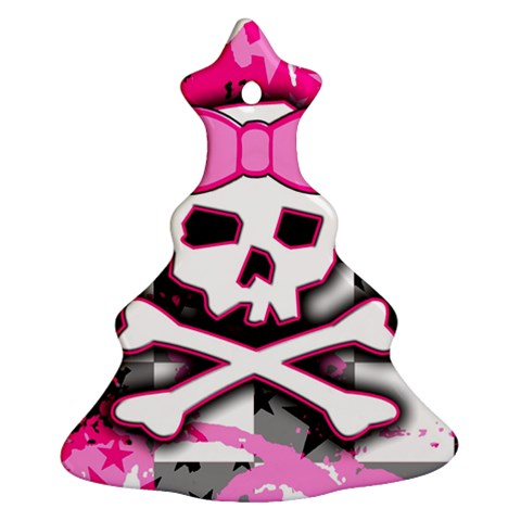 Pink Skull Scene Girl Christmas Tree Ornament (Two Sides) from ArtsNow.com Front