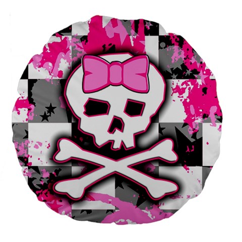 Pink Skull Scene Girl Large 18  Premium Round Cushion  from ArtsNow.com Front