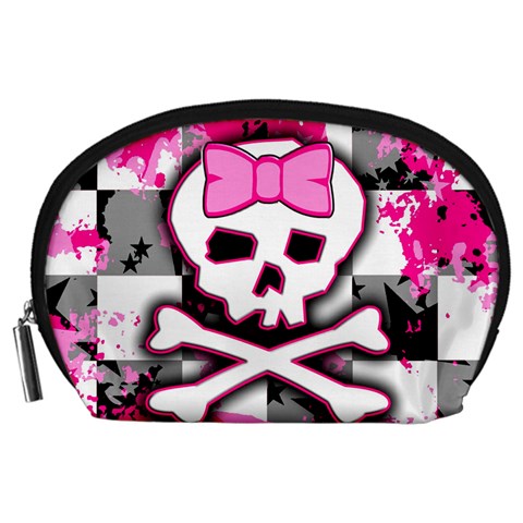 Pink Skull Scene Girl Accessory Pouch (Large) from ArtsNow.com Front