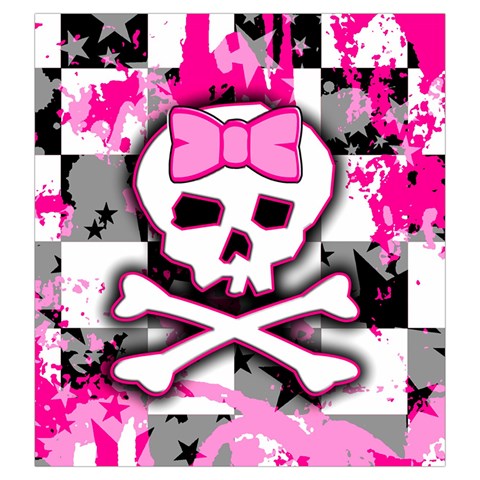 Pink Skull Scene Girl Drawstring Pouch (Large) from ArtsNow.com Front